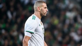 Islam Slimani avec l'Algérie, à Lille le 15 octobre 2019