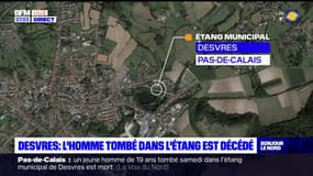 Desvres: l'homme tombé dans l'étang municipal est mort