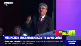 Jean-Luc Mélenchon en campagne contre la vie chère