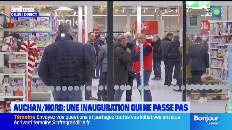 Valenciennes: une inauguration d'un magasin Auchan sous haute tension compte tenu des licenciements annoncés au niveau national