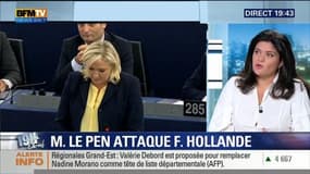 Raquel Garrido face à Robin Rivaton: Marine Le Pen qualifie François Hollande de "vice-chancelier" d'Angela Merkel