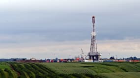 Exploitation de gaz de schiste pour la compagnie pétrolière Chevron dans le village de Ksiezomierz, en Pologne, en 2013.