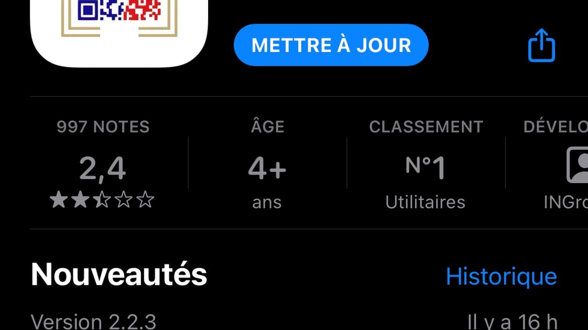 Capture d'écran de l'App Store, le 13 décembre 2021 Capture d'écran de l'App Store, le 13 décembre 2021