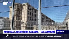 Marseille: la démolition du bâtiment historique des Baumettes a commencé