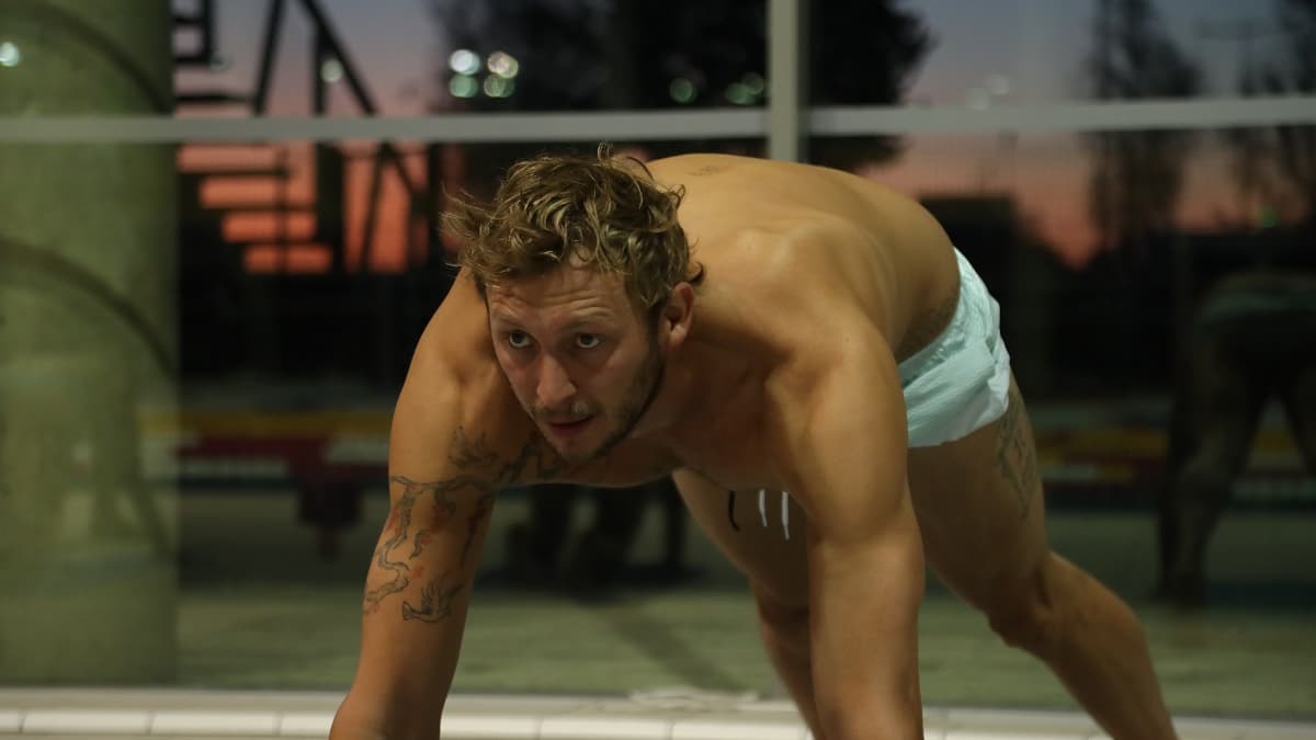 Amaury Leveaux à l'entraînement