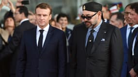 Emmanuel Macron et Mohammed VI à Rabat, au Maroc, pour l'inauguration d'une ligne ferroviaire, le 15 novembre 2018