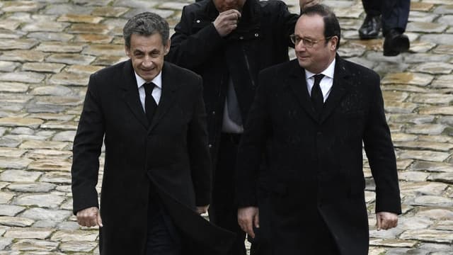 Nicolas Sarkozy et François Hollande le 28 mars 2018