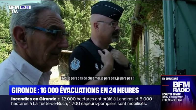 Incendies en Gironde: les évacuations déchirantes à Landiras et à La Teste-de-Buch