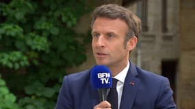 Emmanuel Macron le 22 avril 2022 à Figeace (Lot).