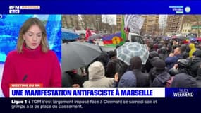 Européennes: contre-manifestation avant le coup d'envoi de la campagne du RN à Marseille