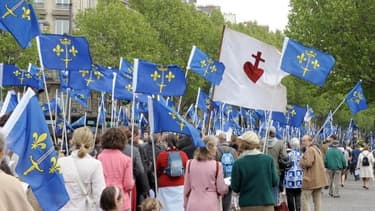 Des militants de Civitas lors d'une manifestation à Paris - Image d'illustration