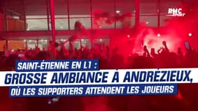 Saint-Etienne en L1 : Grosse ambiance à l'aéroport d'Andrézieux, où les supporters attendent les joueurs stéphanois