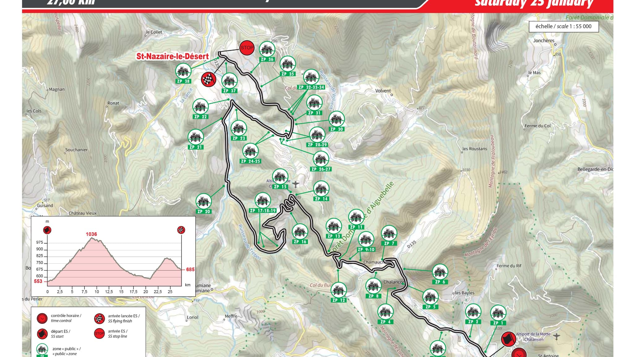 L'étape La Motte-Chalencon/ Saint-Nazaire-le-Désert de la 93e édition du rallye Monte-Carlo 