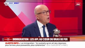 Loi immigration: Éric Ciotti souhaite "un délai de 5 ans" avant que les étrangers qui ne travaillent pas puissent toucher des prestations sociales