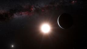 Vue d'artiste de la planète en orbite autour d'Alpha du Centaure B. Des astronomes suisses ont découvert une nouvelle exoplanète, la plus proche connue de notre système solaire, ce qui accroît les chances de trouver un jour une planète habitable dans le v