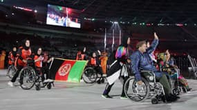 La délégation afghane lors des Jeux paralympiques asiatiques en octobre 2018.