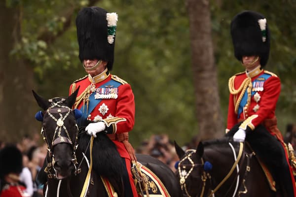 King Charles tijdens de Parade van de Gekleurde Troepen, 17 juni 2023