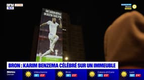 Bron: Karim Benzema célébré sur un immeuble