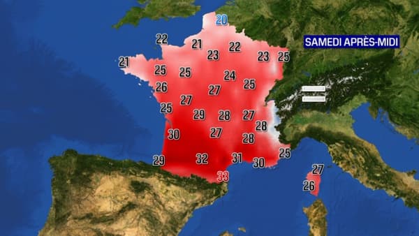 La carte météo du samedi 30 septembre 2023. 