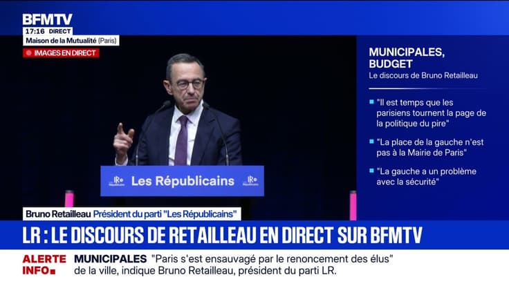 Élection municipale à Paris: "Paris s'est ensauvagé par le renoncement des élus", dénonce Bruno Retailleau (LR)