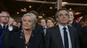 François et Penelope Fillon lors de l'ouverture du meeting. 