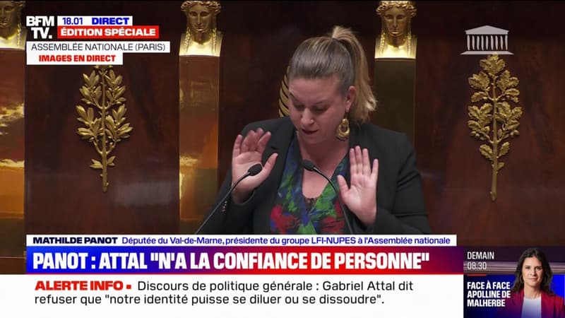 Mathilde Panot (LFI) à Gabriel Attal: 