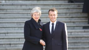 Theresa May et Emmanuel Macron 