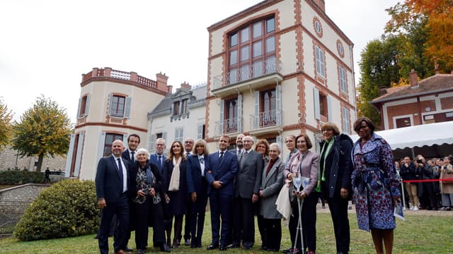 Emmanuel Macron lors de l'inauguration du musée Alfred Dreyfus à Medan le 26 octobre 2021