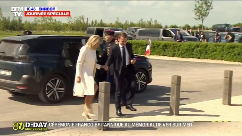 Débarquement: Emmanuel et Brigitte Macron arrivent à Ver-sur-Mer et sont accueillis par Rishi Sunak, Premier ministre britannique