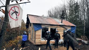 Lors de l'intervention des gendarmes sur le site de Notre-Dame-des-Landes