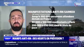 "Demain on s'attend encore à des journées compliquées", affirme William Maury, délégué national nuit pour le syndicat Alliance Police Nationale, à propos des manifestations prévues ce samedi