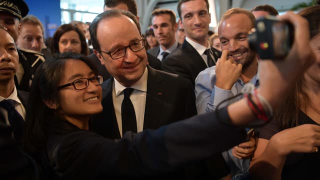 François Hollande, le 27 mars avec la communauté française de Singapour.