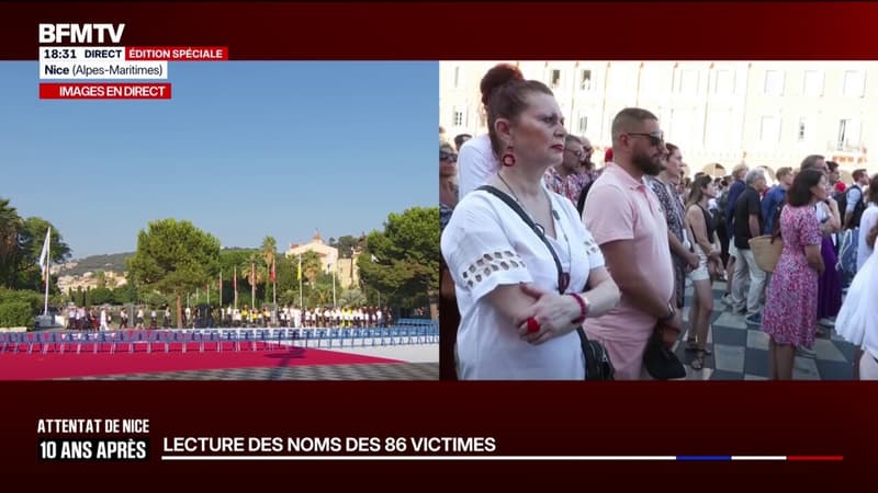 Cérémonie en hommage aux victimes de l'attentat de Nice du 14-Juillet: les noms des 86 victimes lus
