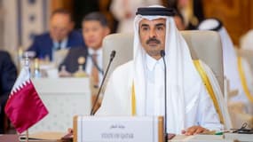 L'émir du Qatar Tamim ben Hamad Al Thani à Ryad le 11 novembre 2023