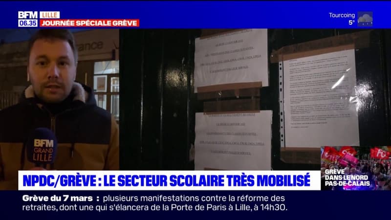 Grève du 7 mars: le secteur scolaire très mobilisé, un service d'accueil minimum à Roubaix
