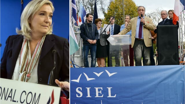 Marine Le Pen et Karim Ouchikh, président du Siel.