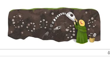 Le doodle du 21 mai, en hommage à Mary Anning, paléontologue