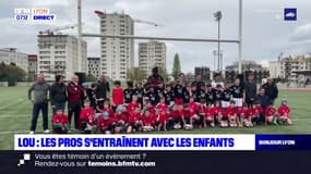 Rugby: les joueurs du Lou s'entraînent avec des enfants