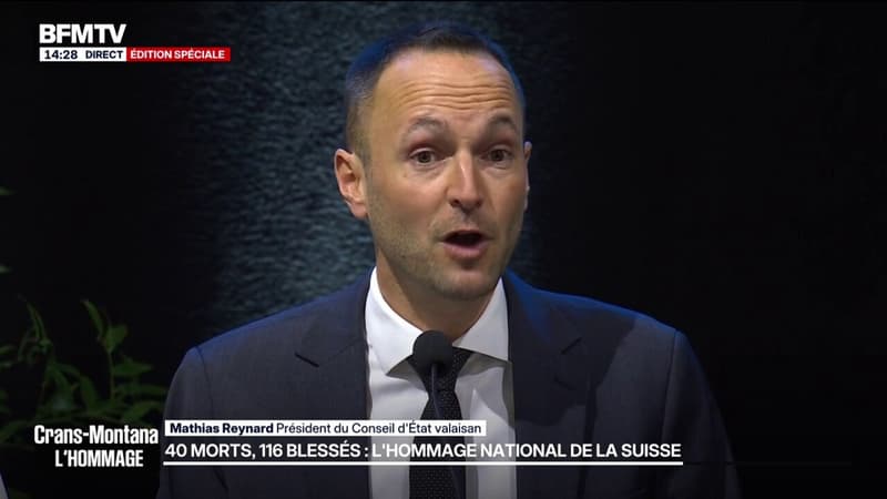 Hommage à Crans-Montana: "Toute la lumière doit être faite sur les circonstances de cette tragédie", assure Mathias Reynard, préisdent du Conseil d'État valaisan