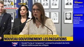  "Pour que le consentement soit intégré à notre code pénal", Aurore Bergé s'exprime lors de la passation