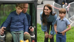 Le prince William avec son fils George et la princesse Kate avec son fils Louis lors du "Big Help Out" le 8 mai 2023.