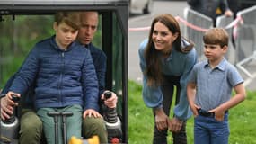 Le prince William avec son fils George et la princesse Kate avec son fils Louis lors du "Big Help Out" le 8 mai 2023.