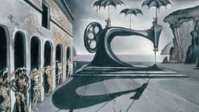 "Machine à coudre avec parapluies dans un paysage surréaliste", de Salvador Dali.