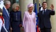 Brigitte et Emmanuel Macron, le roi Charles et la reine Camilla à l'Elysée, le 20 septembre 2023.