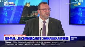 Philippe Valentin, président de la CCI Lyon Métropole Saint-Etienne-Roanne, explique que 46 magasins ont été "saccagés" lundi 1er mai à Lyon