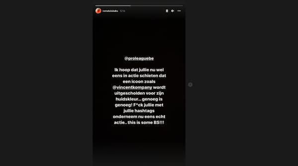 Le message de Romelu Lukaku sur Instagram