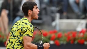 Carlos Alcaraz lors du Masters 1000 de Rome, le 15 mai 2023.