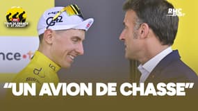 Tour de France (E12) : "Un avion de chasse" Emmanuel Macron impressionné par Pogacar
