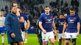 Les joueurs du XV de France déçus après le nul contre l'Italie dans le Tournoi des VI Nations, le 25 février 2024