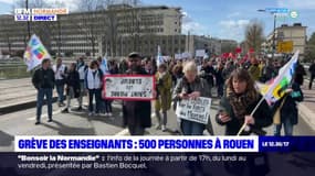 Rouen: 500 manifestants rassemblés à l'occasion de la grève des enseignants pour protester contre les groupes de niveau